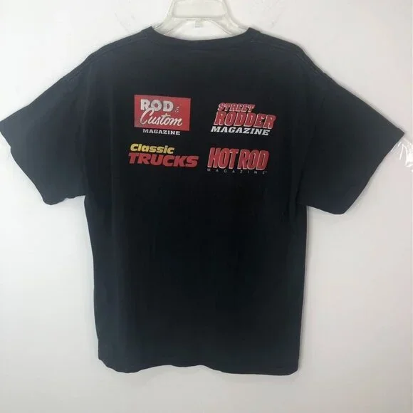 Vintage 90s Drive-In T-Shirt Hot Rod Magazines Graphic Tee Black Cotton Unisex L - Picture 5 of 12